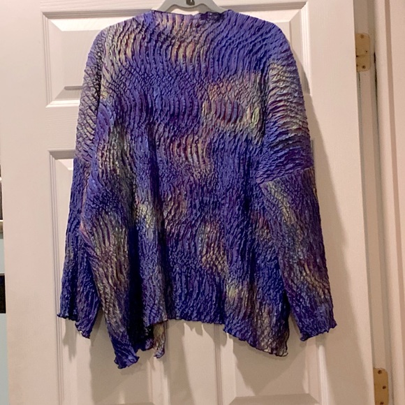 Sally Ryan Crinkle Stretch Silk Tie Dyed Jacket - Picture 3 of 6